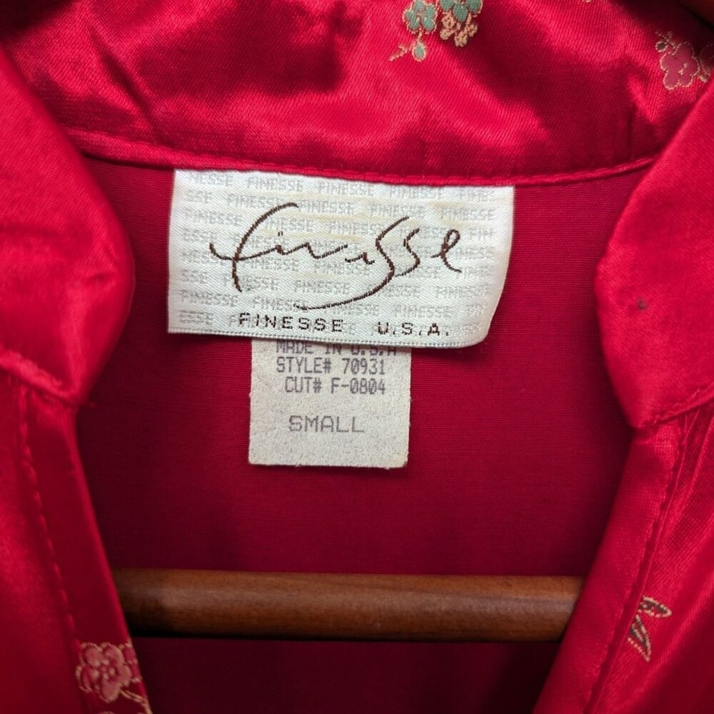 Vintage Y2K Finesse Red Chinese Oriental Asian Satin Sheath Dress QiPao Small - Picture 3 of 8